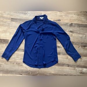 Navy express slim fit dress shirt